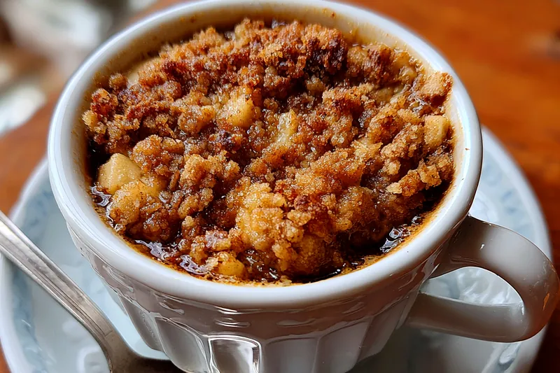 Baking process of apple crisp espresso in the oven