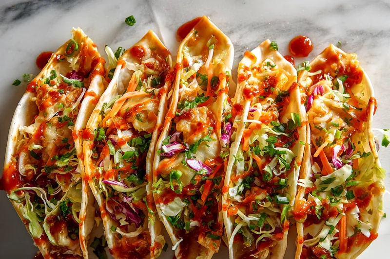 Fresh ingredients for Chicken Wonton Tacos