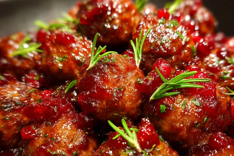 Ingredients for cranberry meatballs laid out on a kitchen counter