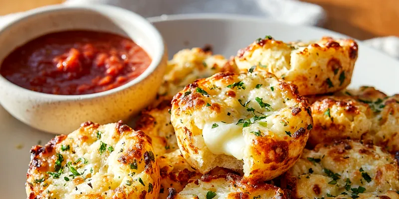 Golden garlic bread halves topped with savory ground beef sloppy joe mixture and melted mozzarella and provolone cheese, garnished with fresh parsley on a dark serving platter