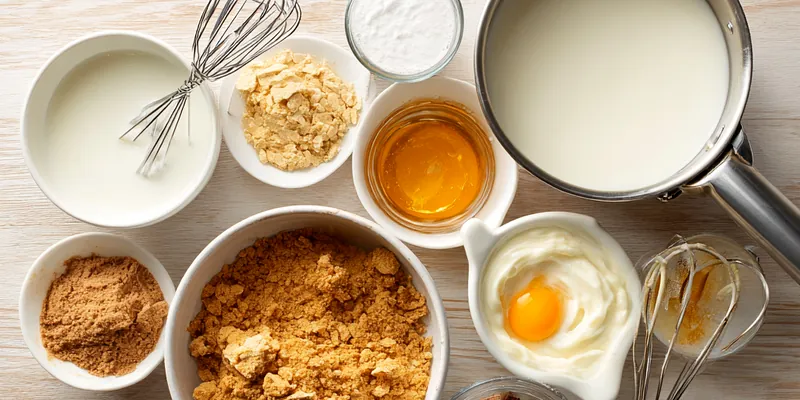 Scoops of creamy vanilla ice cream flecked with chocolate and toffee bits in a white bowl on a rustic white wooden surface.