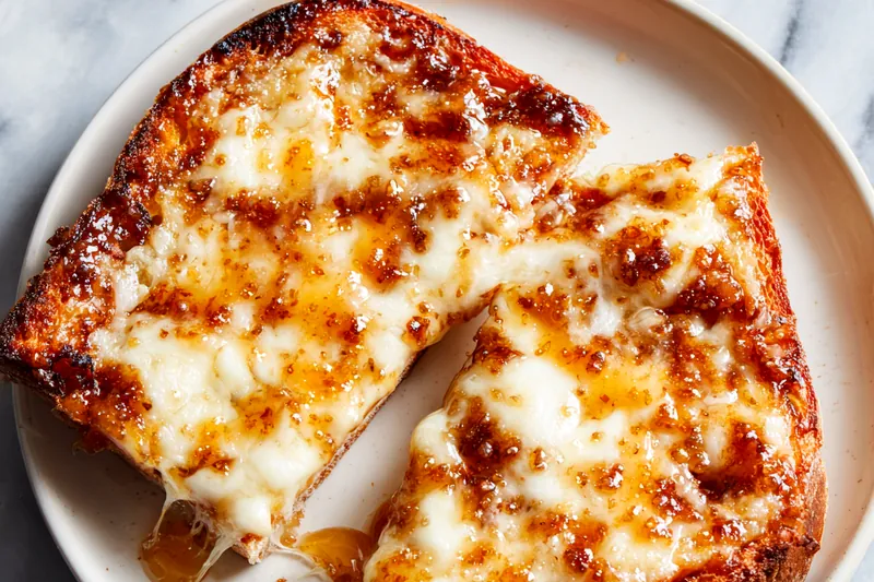 Overhead view of ingredients arranged on a wooden board including two slices of thick brioche bread, a small bowl of honey, softened butter, ground cinnamon in a spoon, and granulated sugar in a small dish