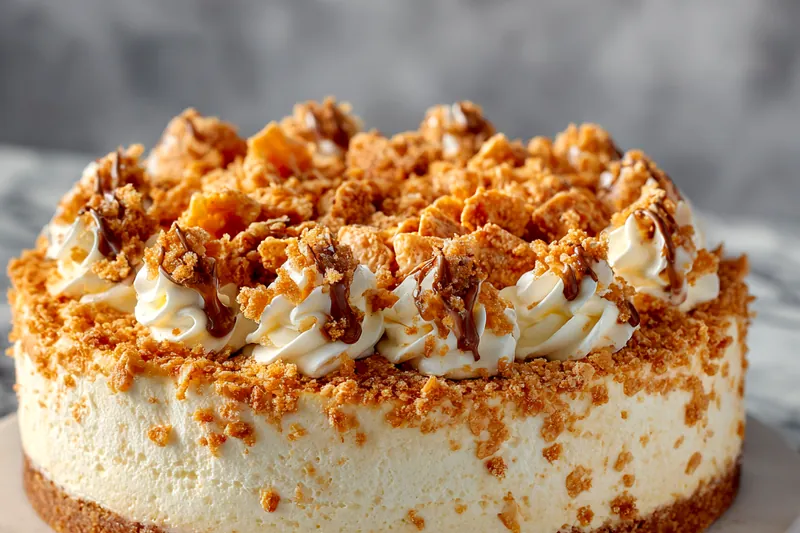 Ingredients for Crunchy & Creamy Honeycomb Cheesecake Cake