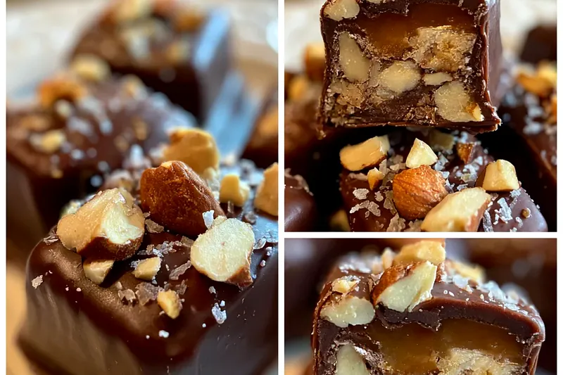 Organized ingredients for fudge rounds including flour, cocoa powder, butter, sugars, and eggs arranged on a marble countertop