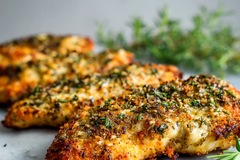 Baking Dill Pickle Parmesan Chicken in the oven