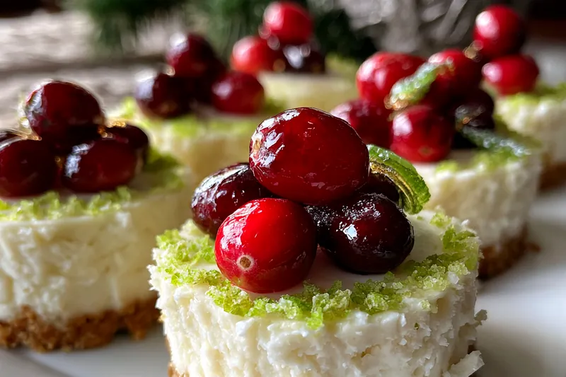 Baking Grinch Mini Cheesecakes in the oven