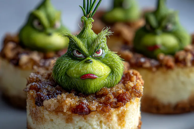 Colorful ingredients for Grinch Mini Cheesecakes