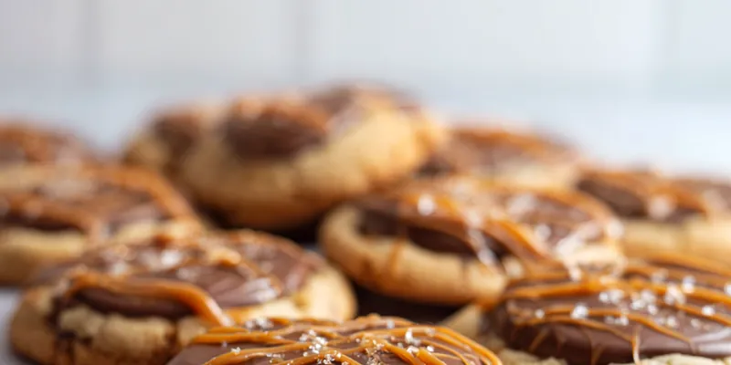 Delicious Homemade Caramel Twix Cookies on a plate
