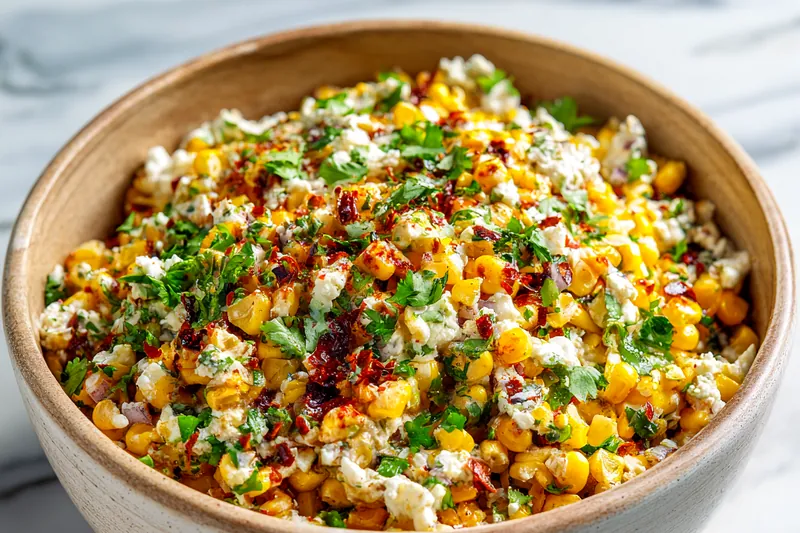 Cooking corn in a skillet for the salad