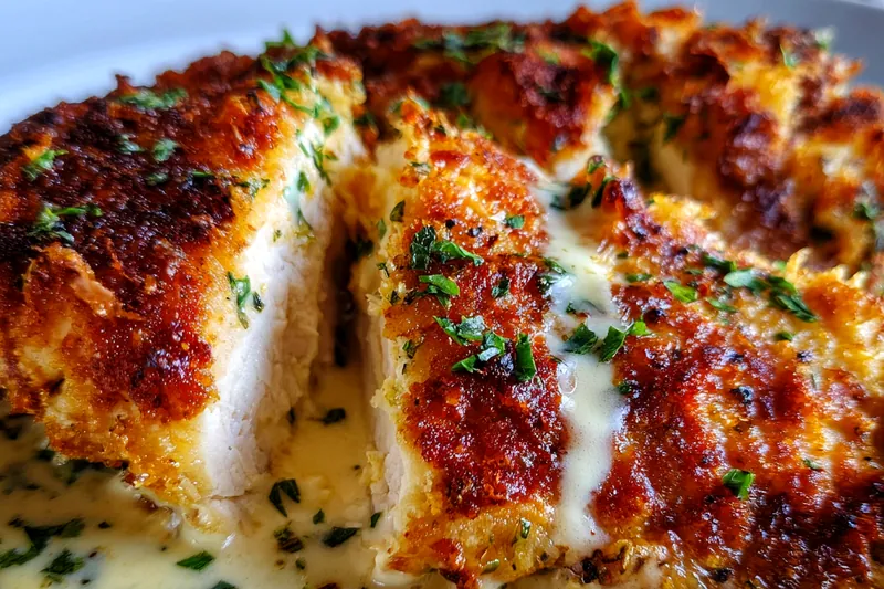 Assorted ingredients for Parmesan crusted chicken
