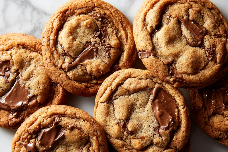 An assortment of ingredients for peanut butter cup cookies arranged on a wooden kitchen table.