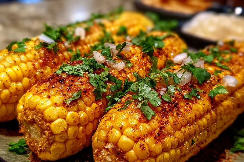 Fresh ingredients for Spicy and Creamy Cajun Corn on the Cob