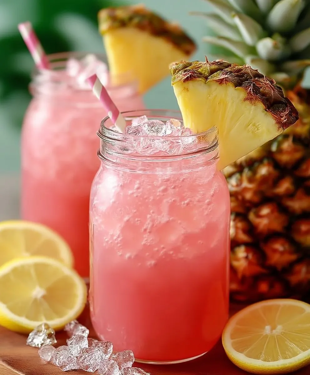 Tropical Pineapple Pink Lemonade: Ultimate Refreshing Summer Paradise Drink Recipe - tertiary view