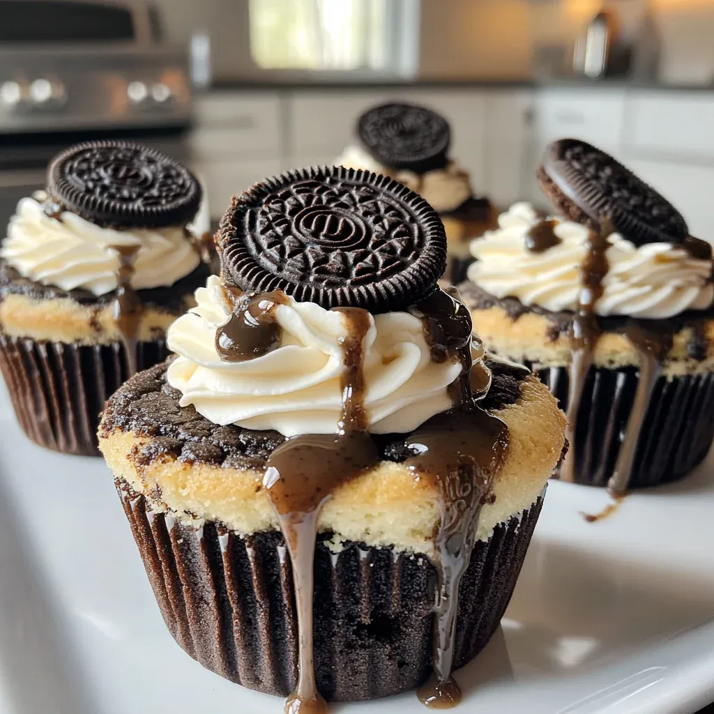 Decadent Oreo Cheesecake Cookie Cups with Creamy Filling and Chocolate - tertiary view