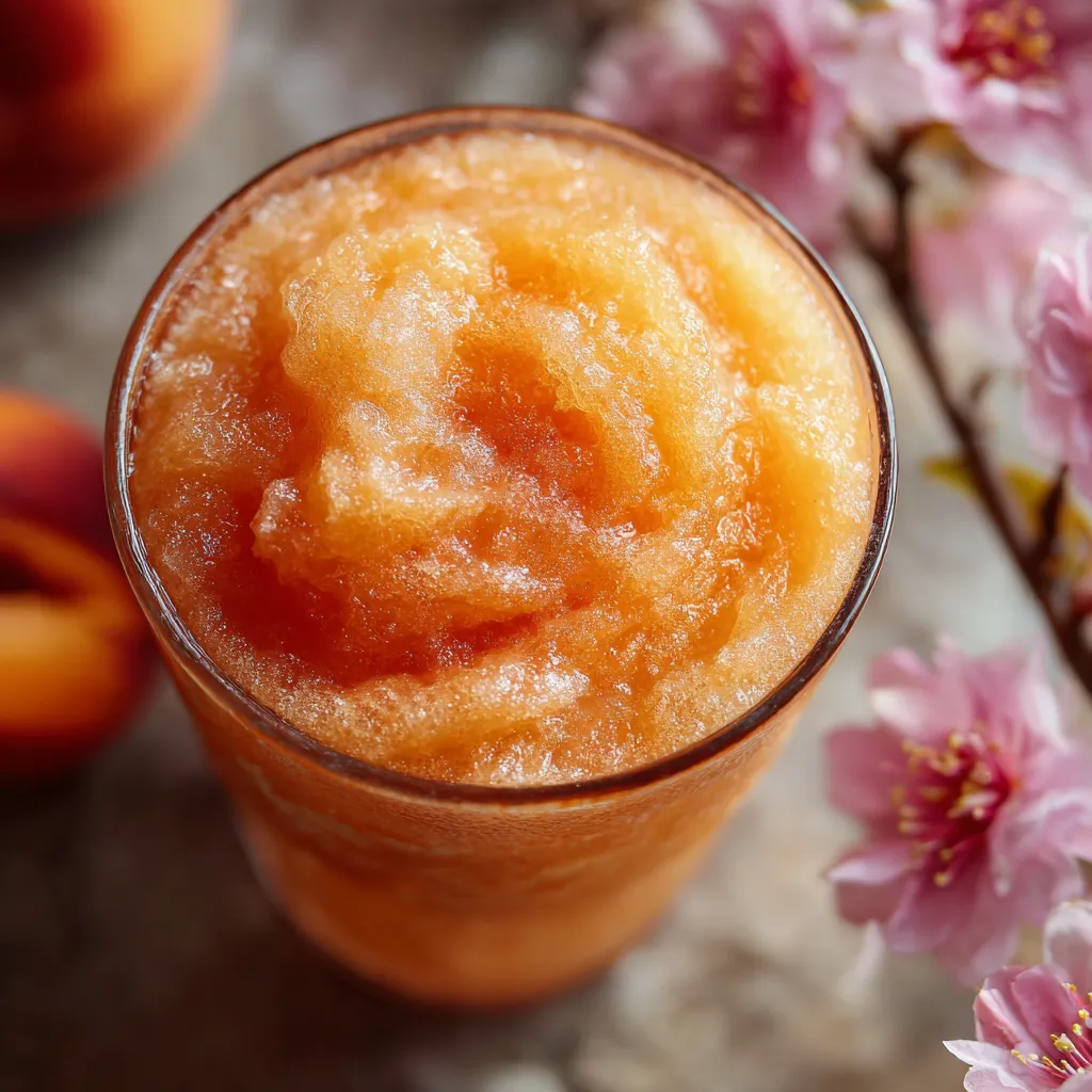 Ultimate Refreshing Homemade Peach Slurpee with Fresh Summer Fruit - main view