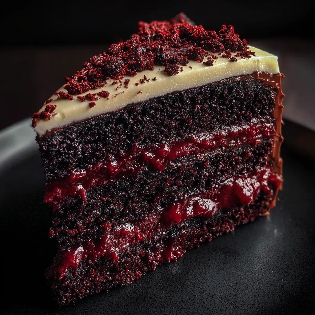 Ultimate Black Velvet Cake with Rich Chocolate Ganache and Dark Cocoa Layers