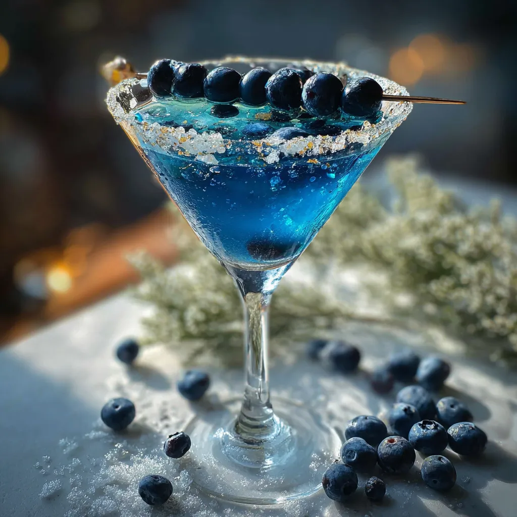 Ultimate Frostbite Blueberry Martini: Elegant Icy Cocktail with Fresh Berry Flavors - main view