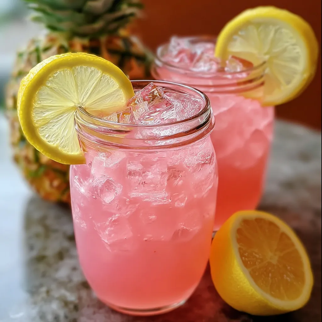 Tropical Pineapple Pink Lemonade: Ultimate Refreshing Summer Paradise Drink Recipe - secondary view