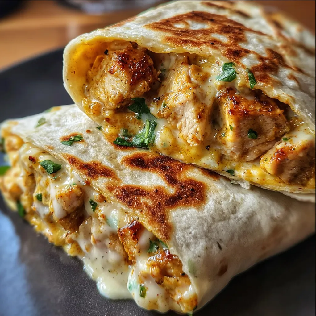 Cheesy Garlic Chicken Wraps with Creamy Ranch and Fresh Vegetables - main view