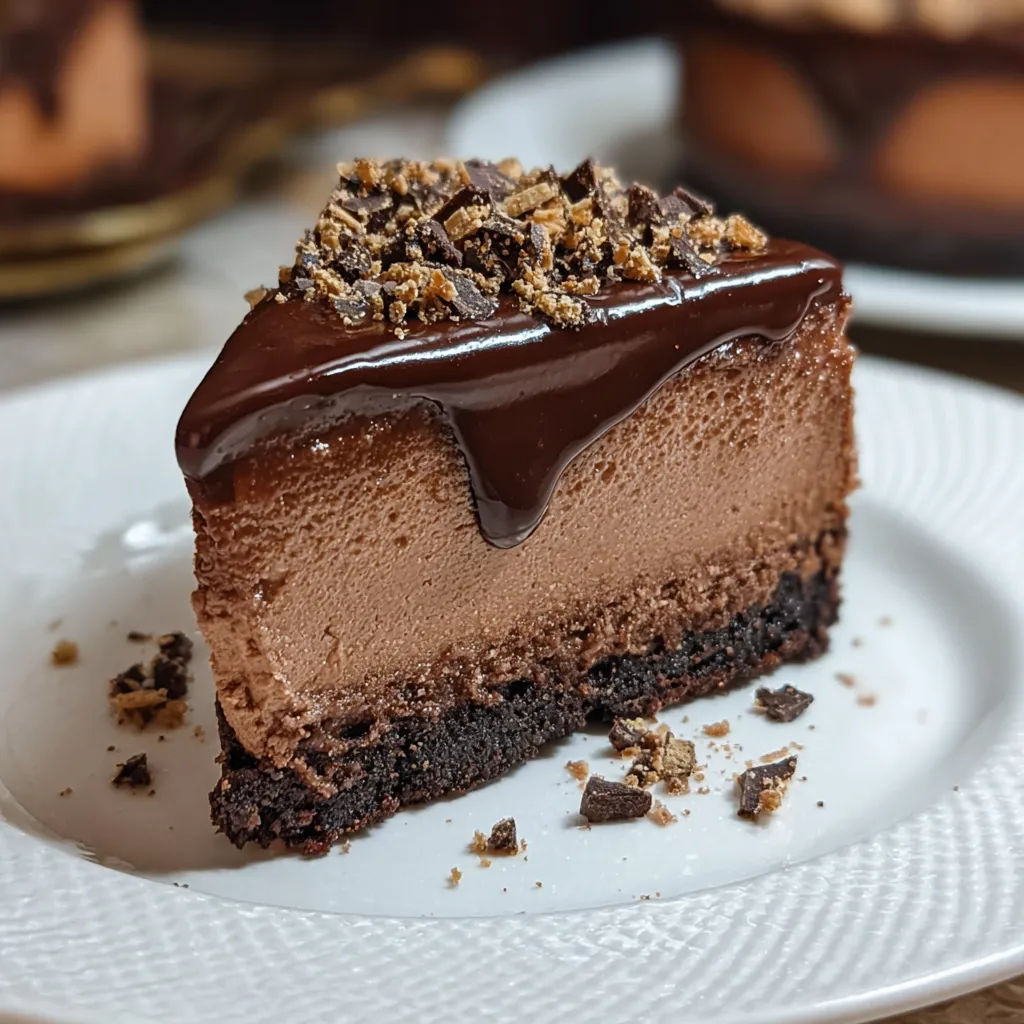 Ultimate Chocolate Cheesecake Mousse with Rich Ganache and Oreo Crust - tertiary view