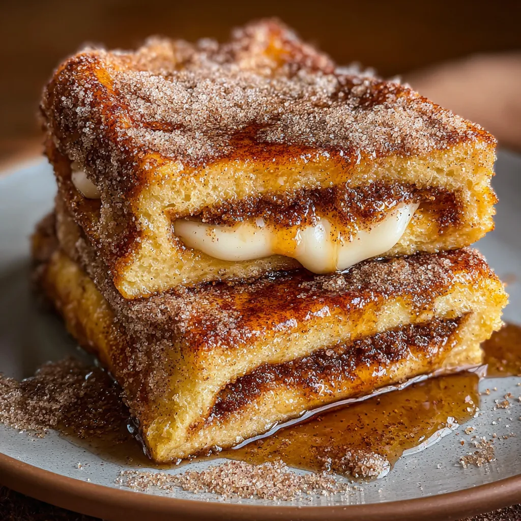 Ultimate Churro Stuffed French Toast with Golden Cinnamon Sugar Coating - tertiary view