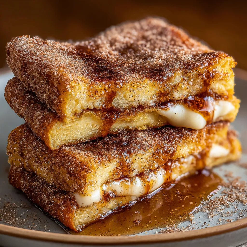 Ultimate Churro Stuffed French Toast with Golden Cinnamon Sugar Coating