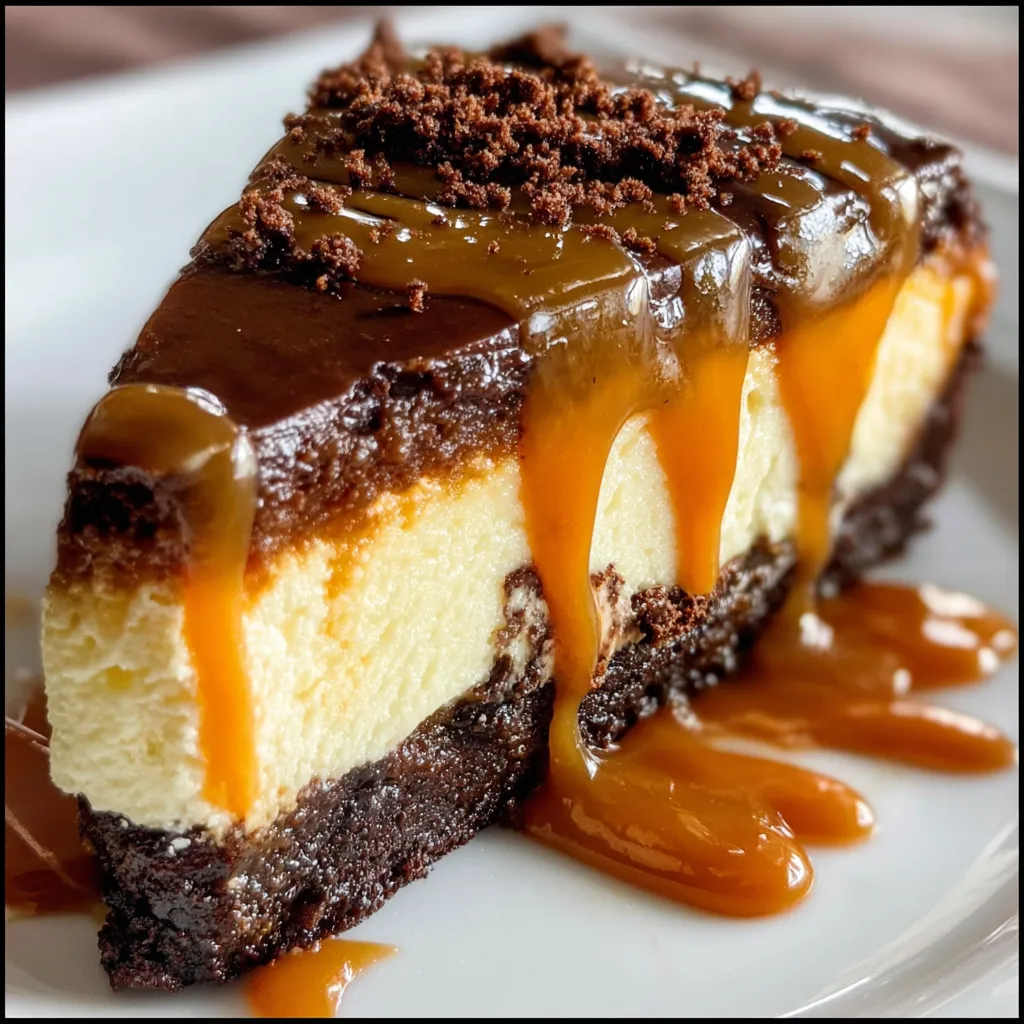 Ultimate Caramel Brownie Cheesecake with Rich Chocolate Layers and Salted Caramel