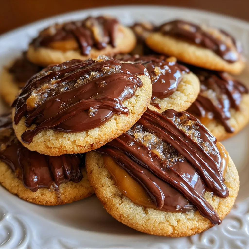 Totally Scrumptious Homemade Twix Cookies with Caramel and Chocolate - main view