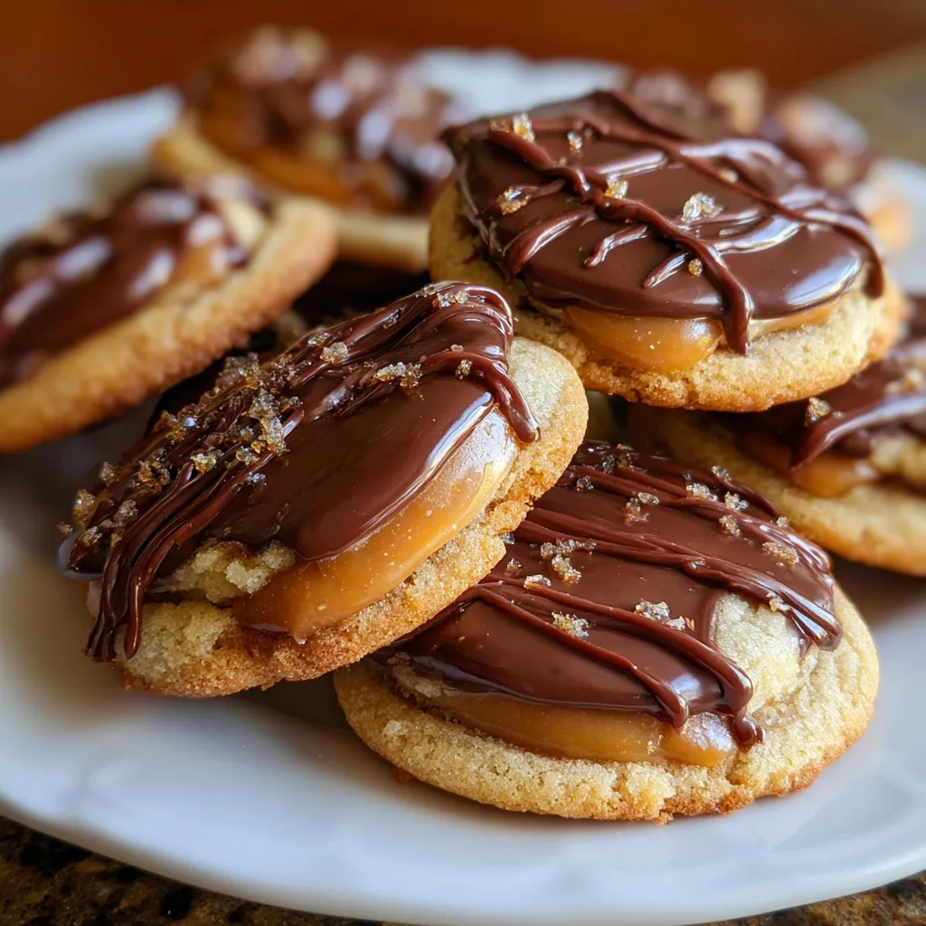 Totally Scrumptious Homemade Twix Cookies with Caramel and Chocolate - secondary view