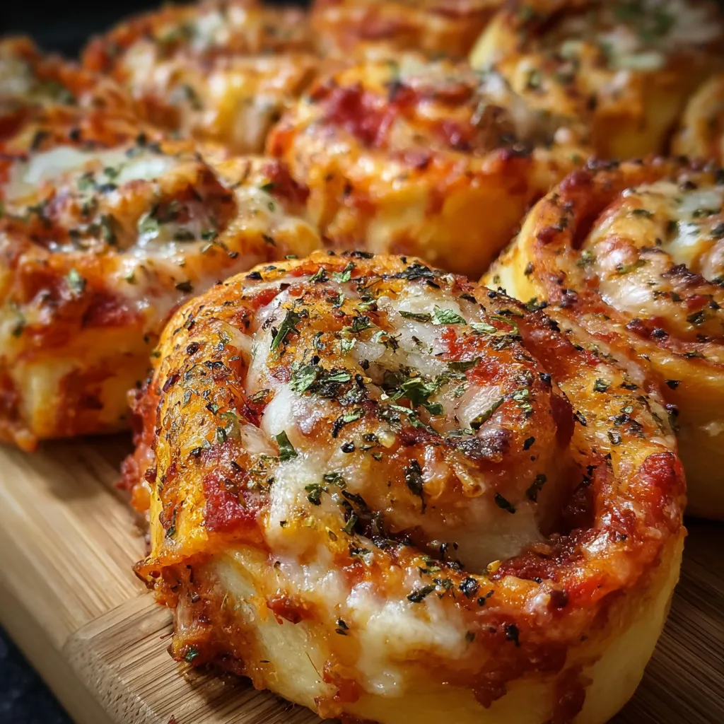 Ultimate Flaky Pepperoni Pizza Rolls with Melted Mozzarella and Fresh Italian Herbs - secondary view