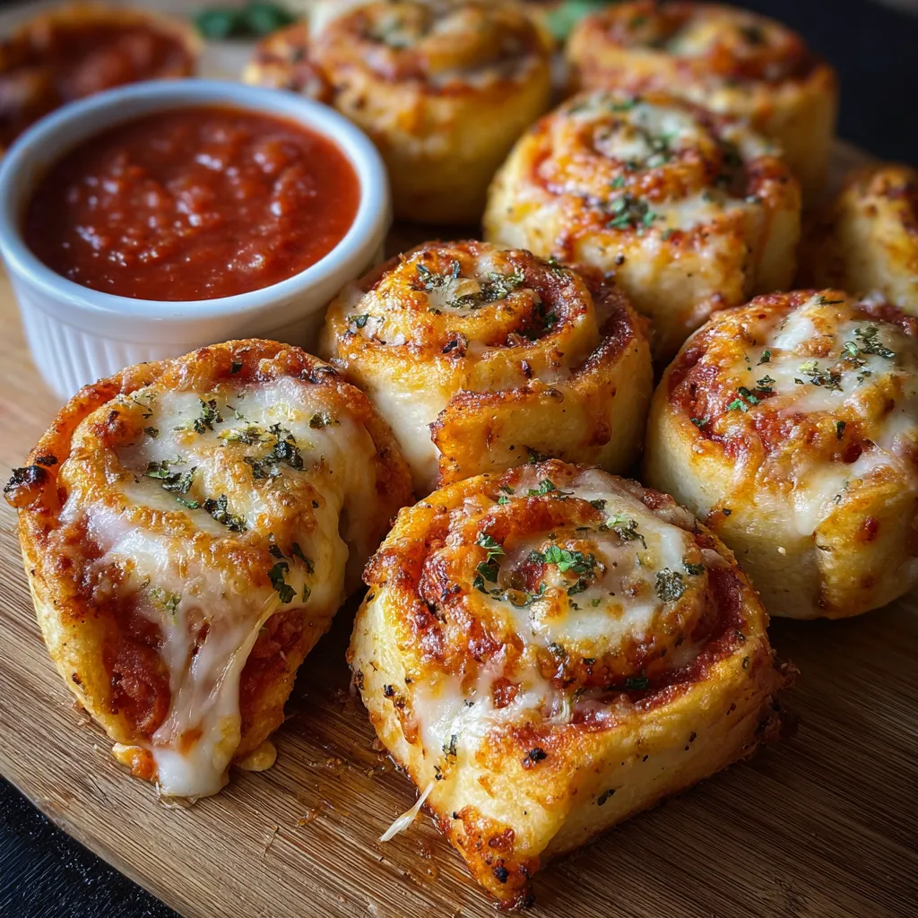 Ultimate Flaky Pepperoni Pizza Rolls with Melted Mozzarella and Fresh Italian Herbs - tertiary view
