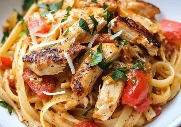 Delicious Cajun Chicken Pasta with vibrant spices and tender chicken
