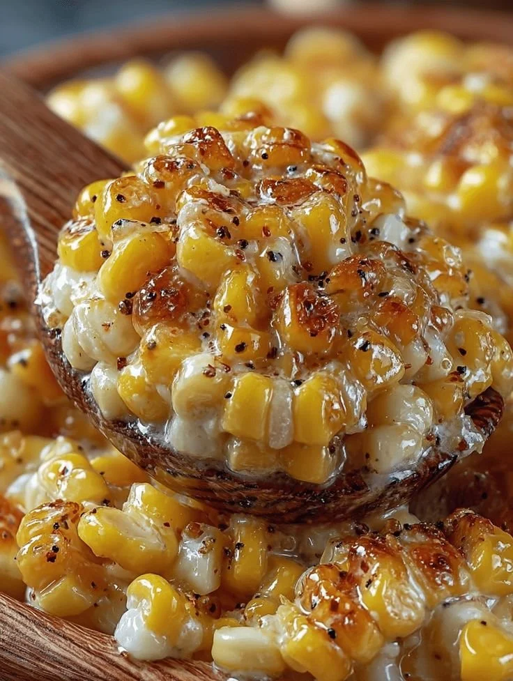 Creamy honey butter corn dish served in a bowl