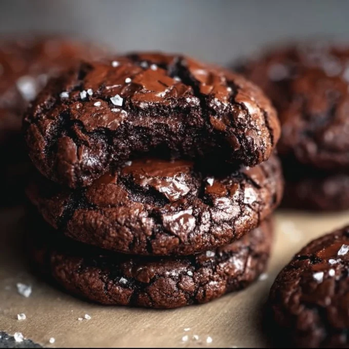 Delicious gourmet brownie cookies fresh from the oven.