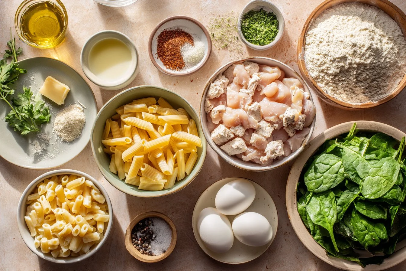 Healthy Garlic Parmesan Chicken Pasta