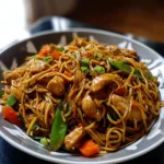 Delicious marinated chicken stir-fry with colorful vegetables