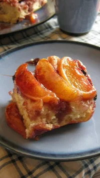 Moist and delicious apple raisin cake freshly baked and ready to serve.