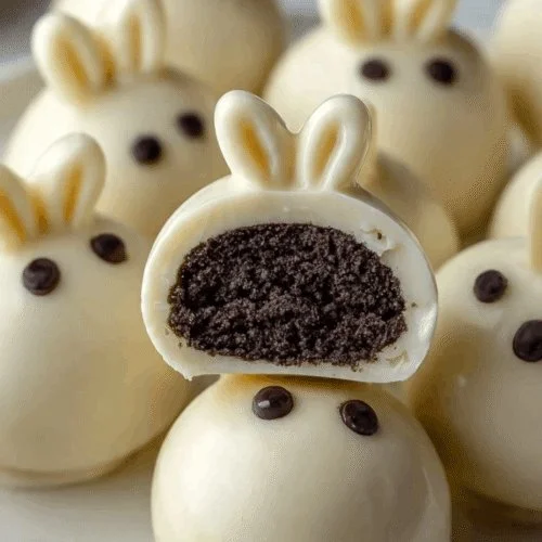 Delicious Bunny Oreo Balls decorated for Easter celebrations