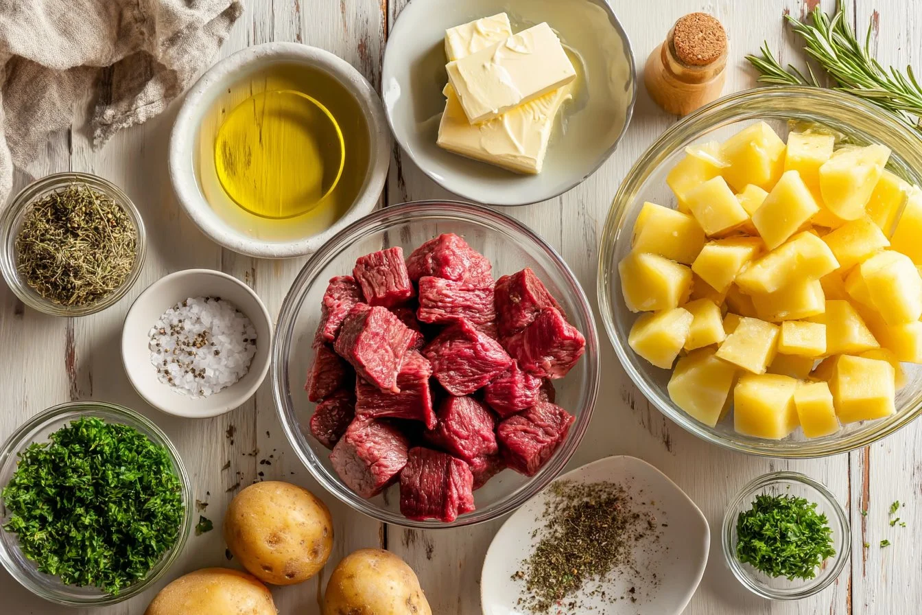 Butter Garlic Steak Bites with Potatoes