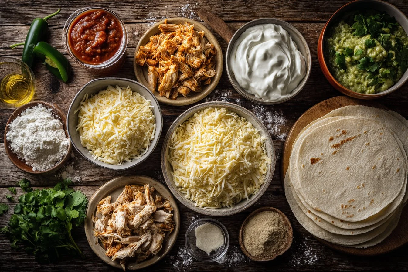 Green Chile, Chicken and Cheese Enchiladas