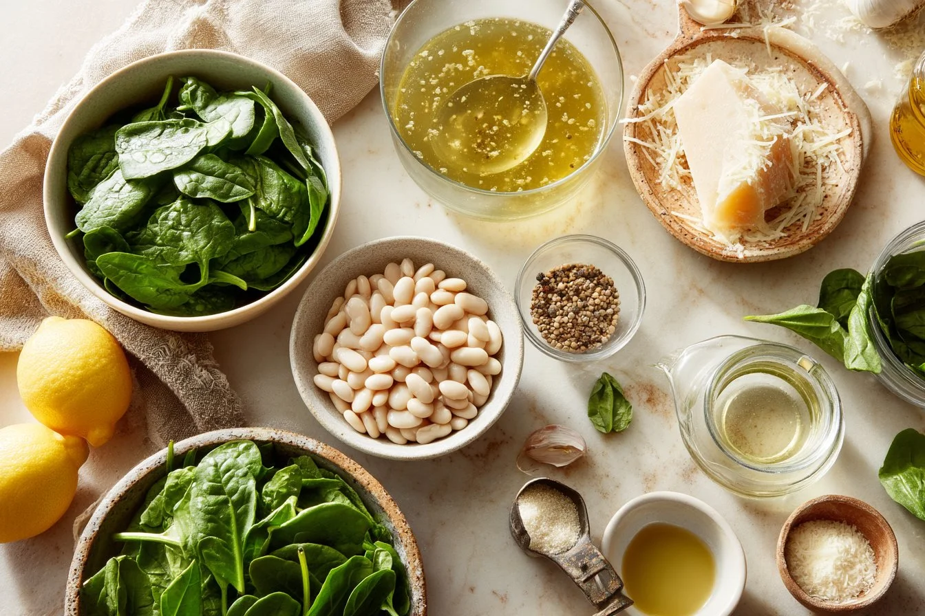 Creamy White Beans with Spinach & Parmesan