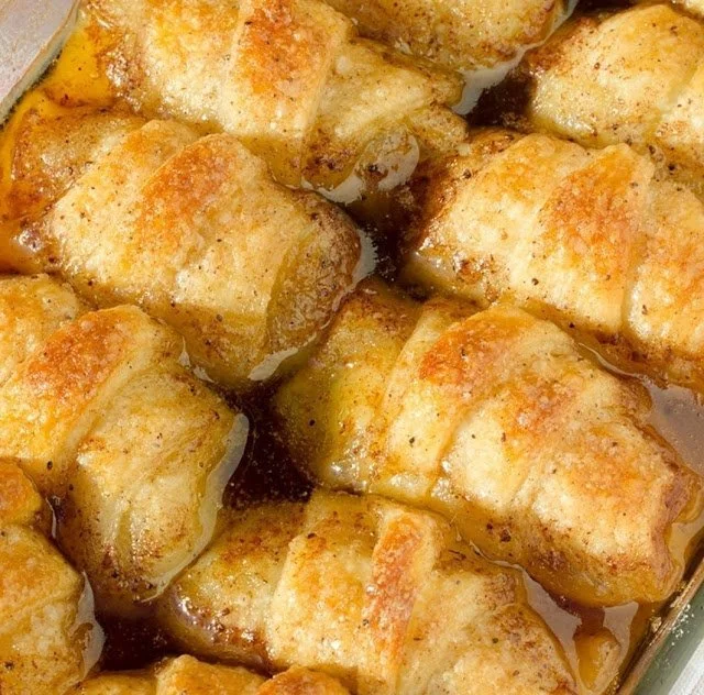 Delicious crescent apple dumplings with warm apple filling and flaky crust