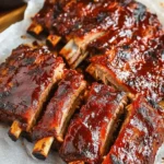 Delicious dry rub ribs seasoned and grilled to perfection