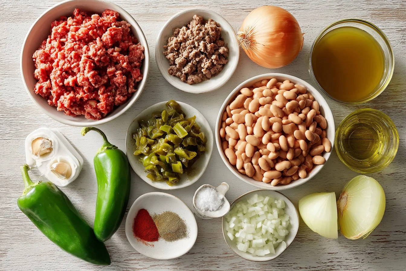 Green Chile Picadillo with Pinto Beans