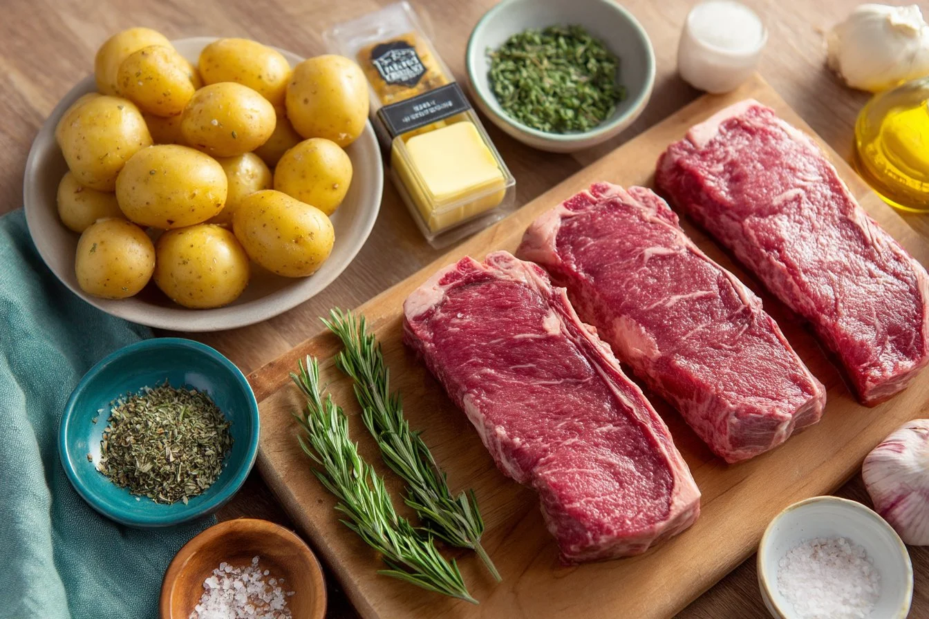 NY Strip Steak with Baby Golden Potatoes