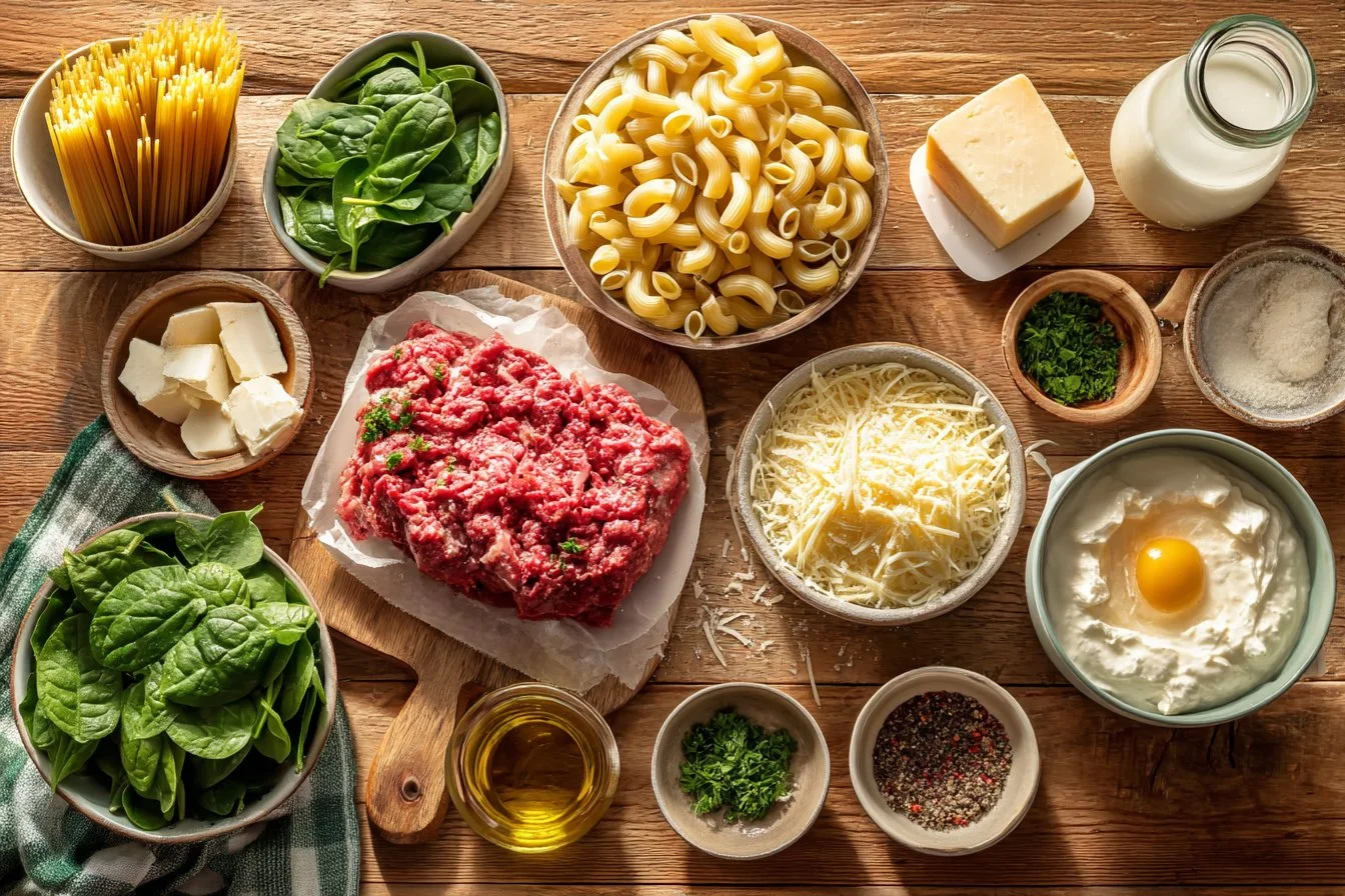 One-Pot Creamy Beef and Spinach Alfredo