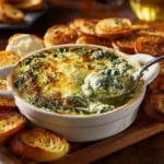 Creamy homemade spinach dip served with tortilla chips