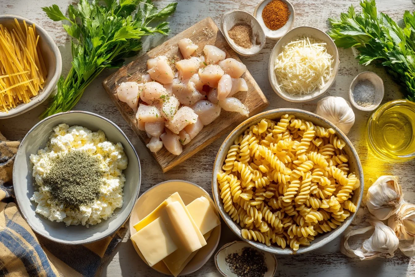 Velveeta Chicken Rotini in Creamy Garlic Parmesan Alfredo