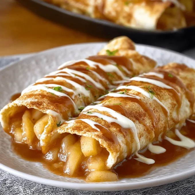 Delicious homemade Apple Pie Enchiladas with cinnamon and apples