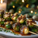Caramelized Brussels Sprouts on skewers, ideal for Christmas gatherings